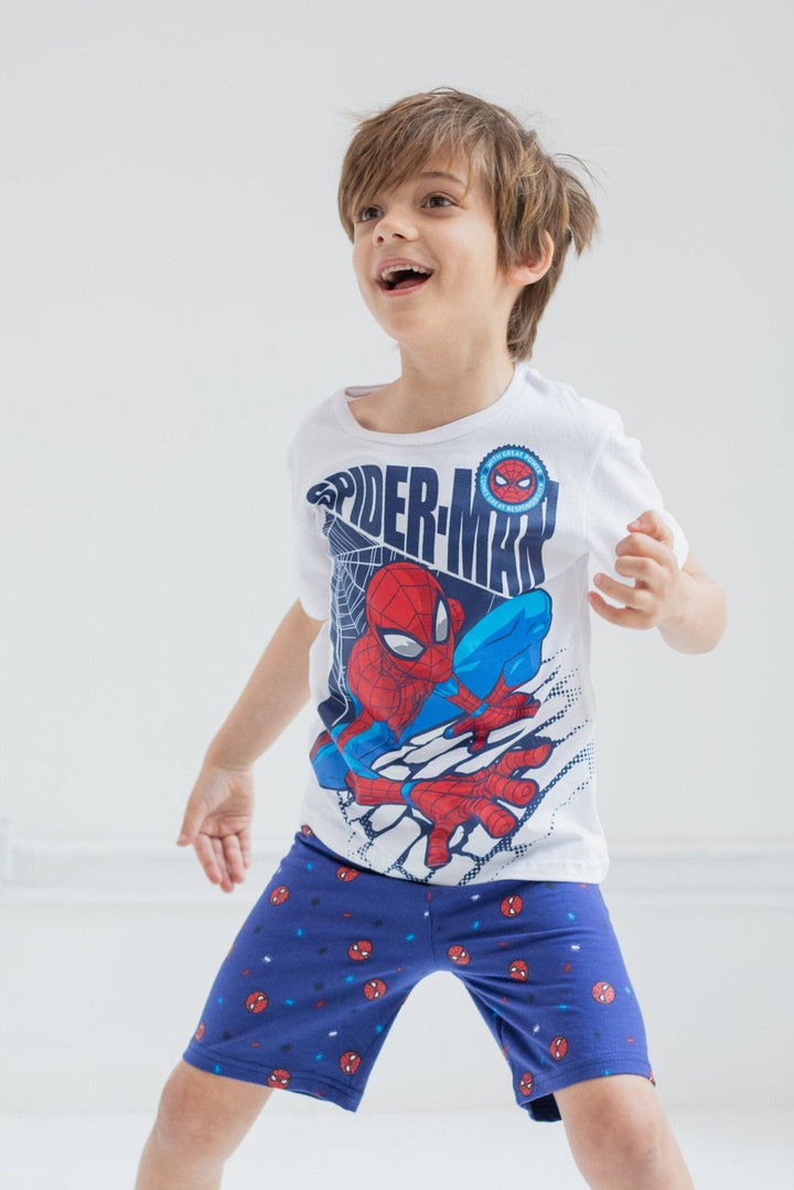 Marvel Spider - Man T - Shirt and French Terry Shorts Outfit Set - imagikids