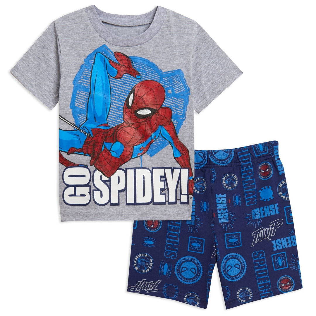 Marvel Spider - Man T - Shirt and French Terry Shorts Outfit Set - imagikids