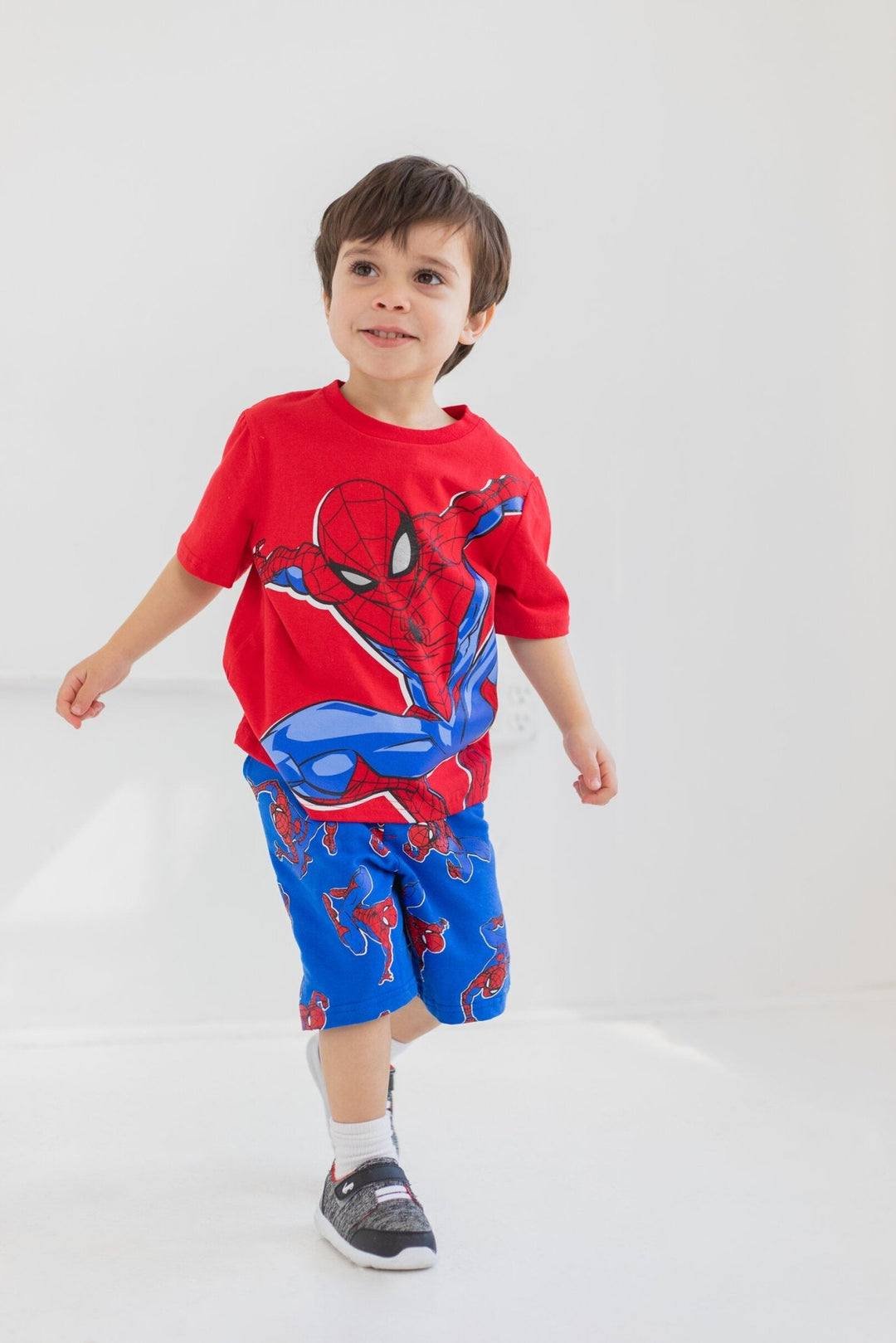 Marvel Spider - Man T - Shirt and French Terry Shorts Outfit Set - imagikids