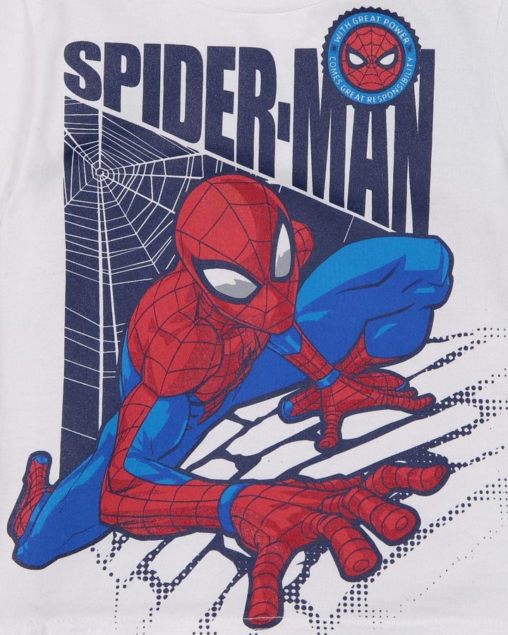 Marvel Spider - Man T - Shirt and French Terry Shorts Outfit Set - imagikids