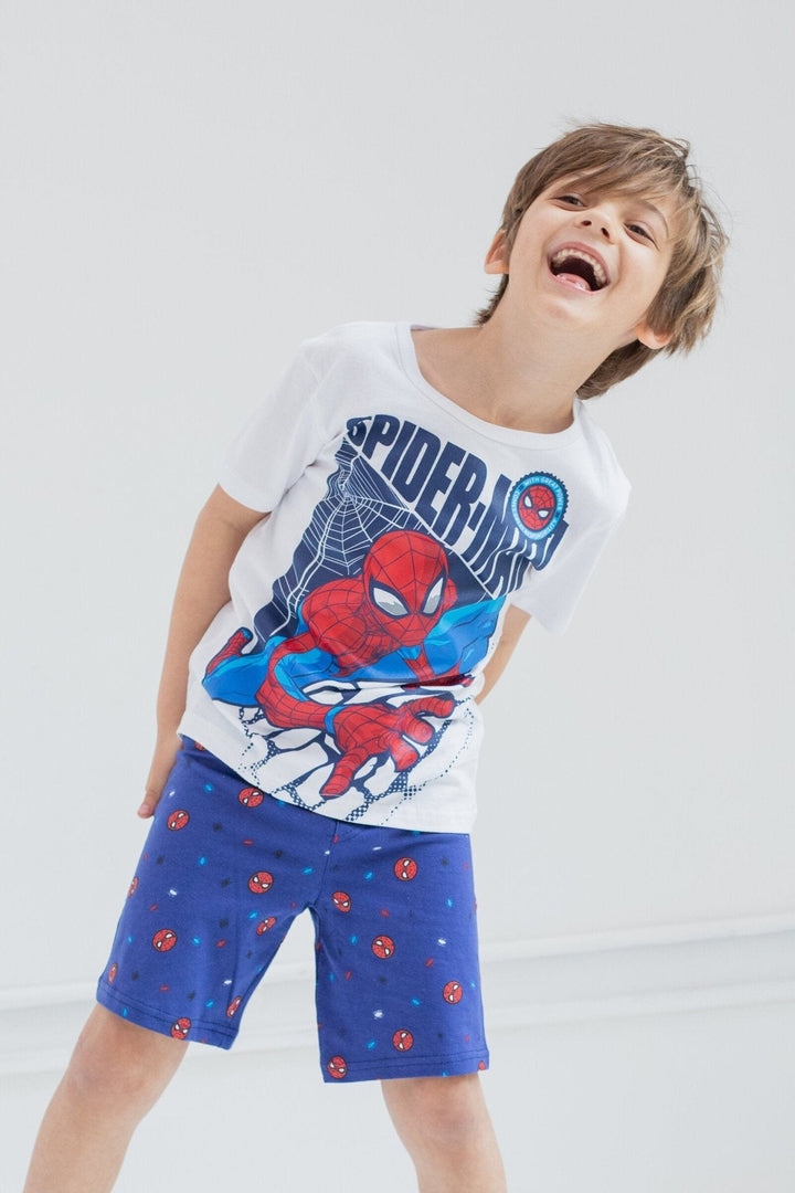 Marvel Spider - Man T - Shirt and French Terry Shorts Outfit Set - imagikids