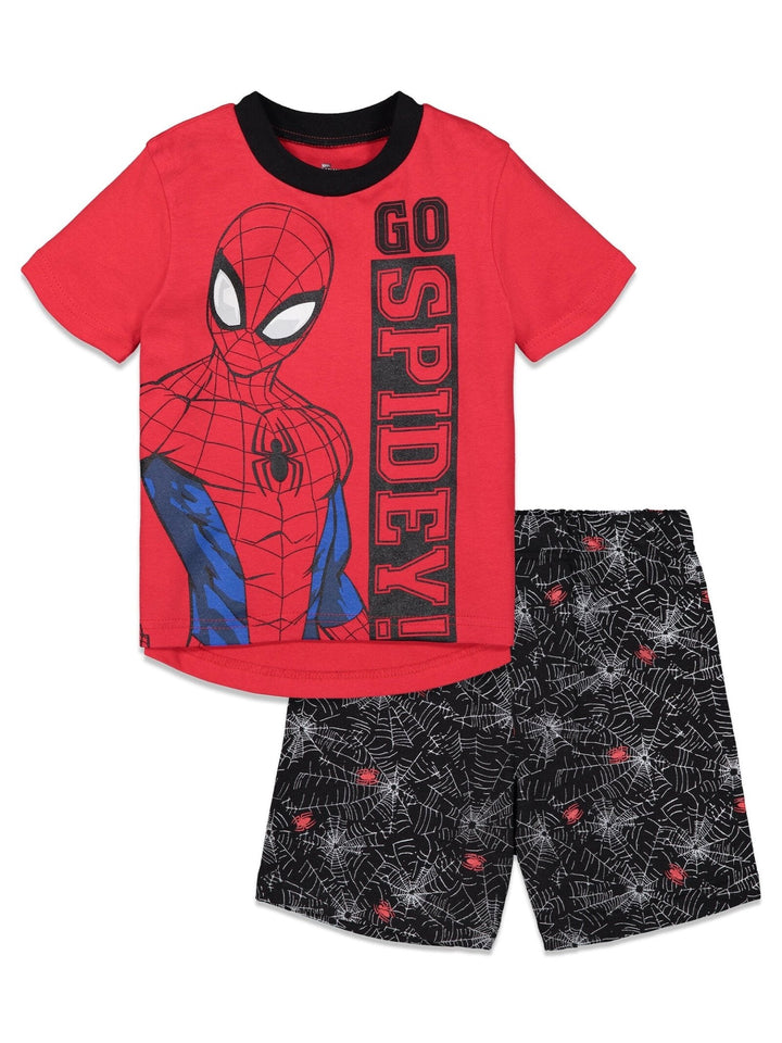 Marvel Spider - Man T - Shirt and French Terry Shorts Outfit Set - imagikids