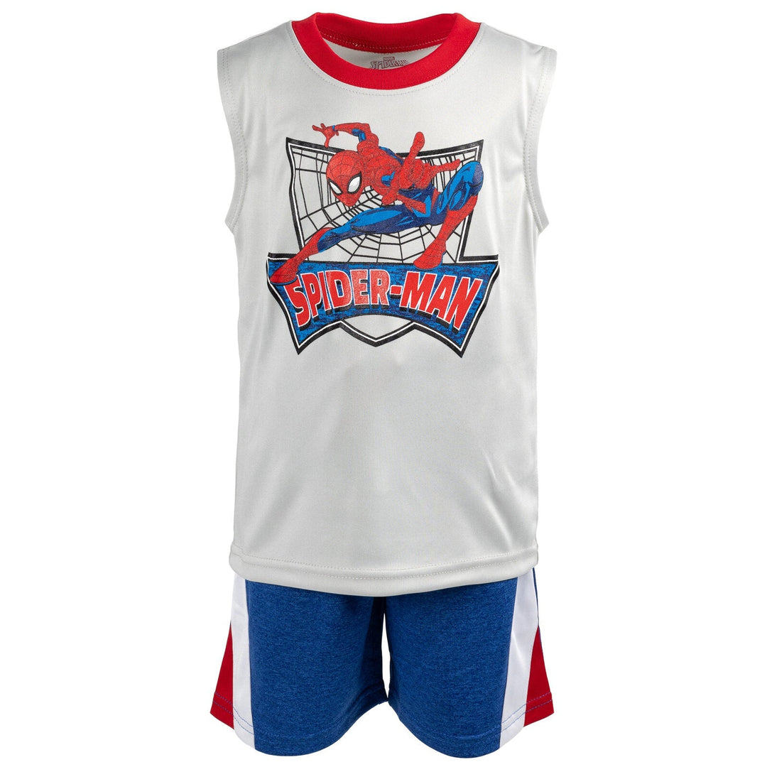 Marvel Spider - Man T - Shirt Tank Top and Shorts 3 Piece Outfit Set Toddler to Big Kid - imagikids