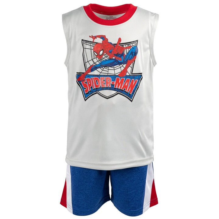 Marvel Spider - Man T - Shirt Tank Top and Shorts 3 Piece Outfit Set Toddler to Big Kid - imagikids