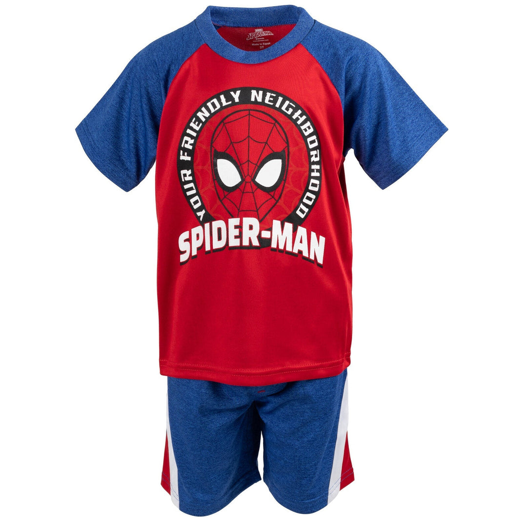 Marvel Spider - Man T - Shirt Tank Top and Shorts 3 Piece Outfit Set Toddler to Big Kid - imagikids