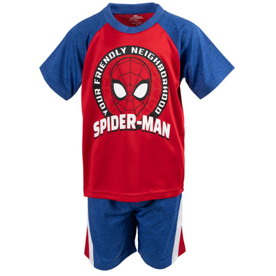 Conjunto de traje de 3 piezas de Marvel Spider-Man: camiseta sin mangas y pantalones cortos