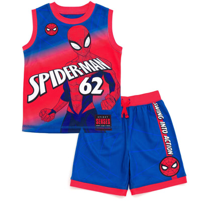 Marvel Spider - Man Tank Top and Bike Shorts Outfit Set - imagikids