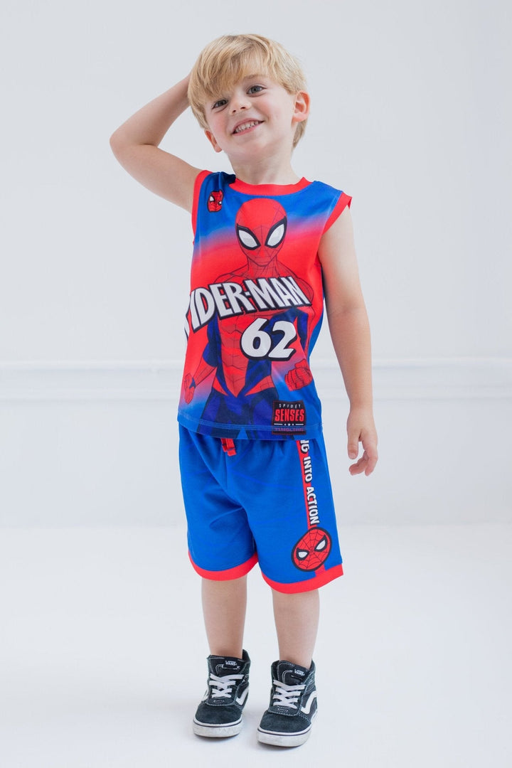 Marvel Spider - Man Tank Top and Bike Shorts Outfit Set - imagikids