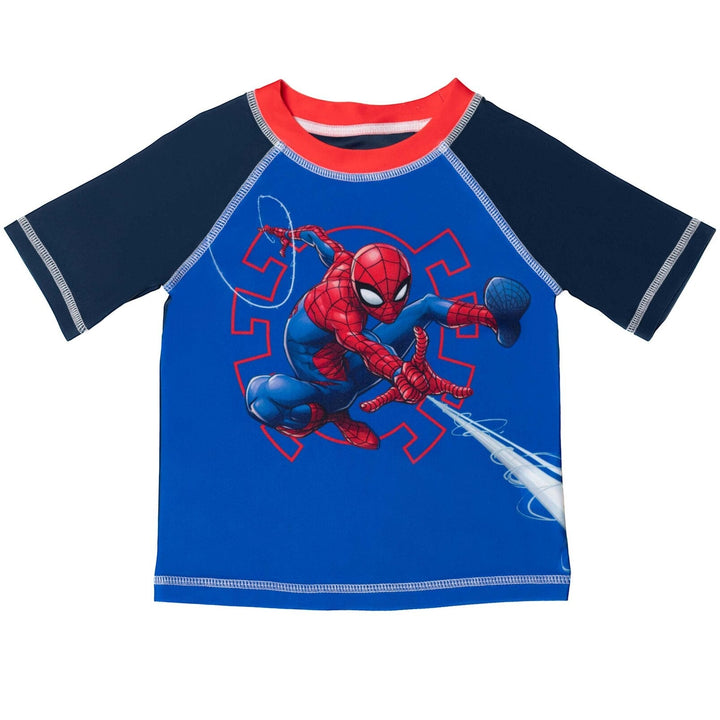 Marvel Spider - Man Toddler Boys Rash Guard and Swim Trunks Outfit Set - imagikids