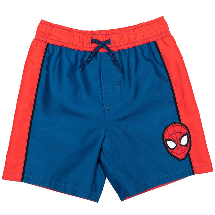 Marvel Spider - Man UPF 50+ Cosplay Rash Guard Swim Trunks Outfit Set - imagikids