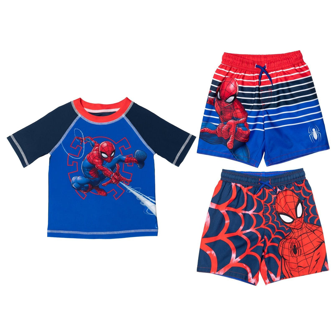 Marvel Spider - Man UPF 50+ Pullover Rash Guard Swim Trunks - imagikids