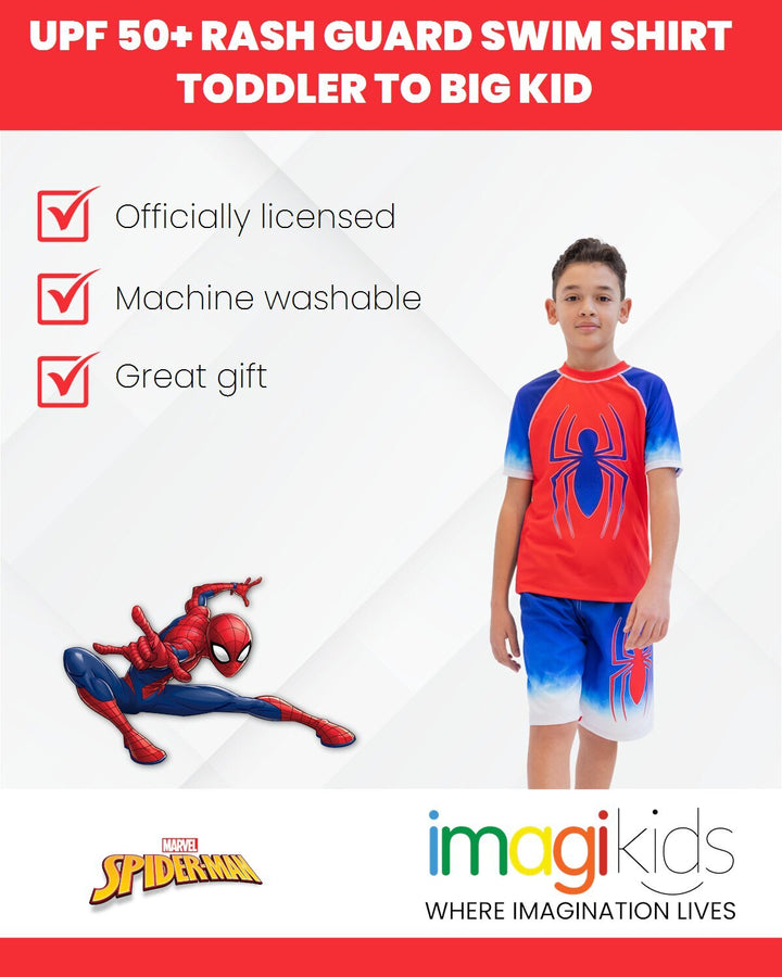 Marvel Spider-Man UPF 50+ Rash Guard Swim Shirt