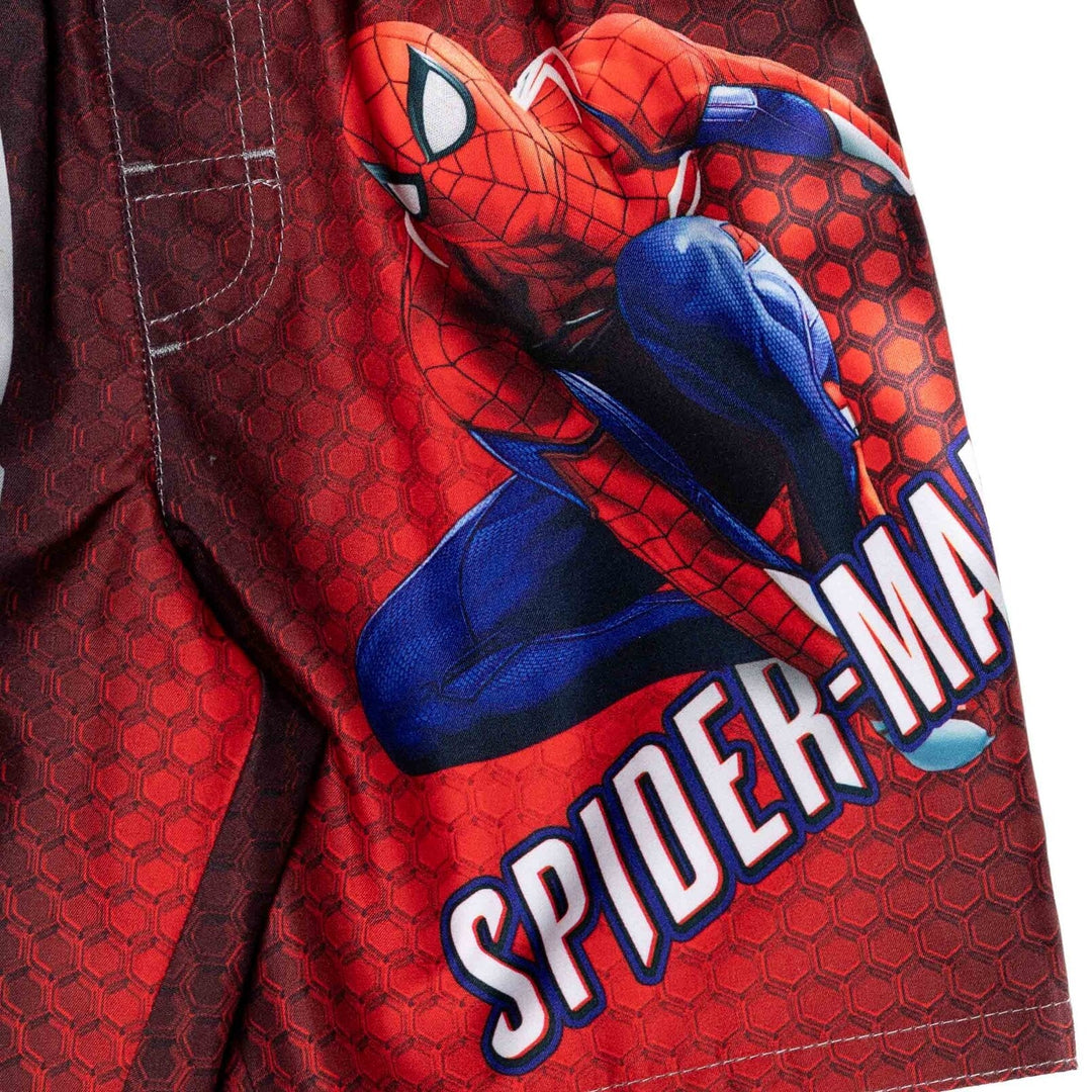 Marvel Spider - Man UPF 50+ Rash Guard Swim Trunks Outfit Set - imagikids