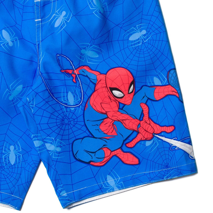 Marvel Spider - Man UPF 50+ Rash Guard Swim Trunks Outfit Set - imagikids