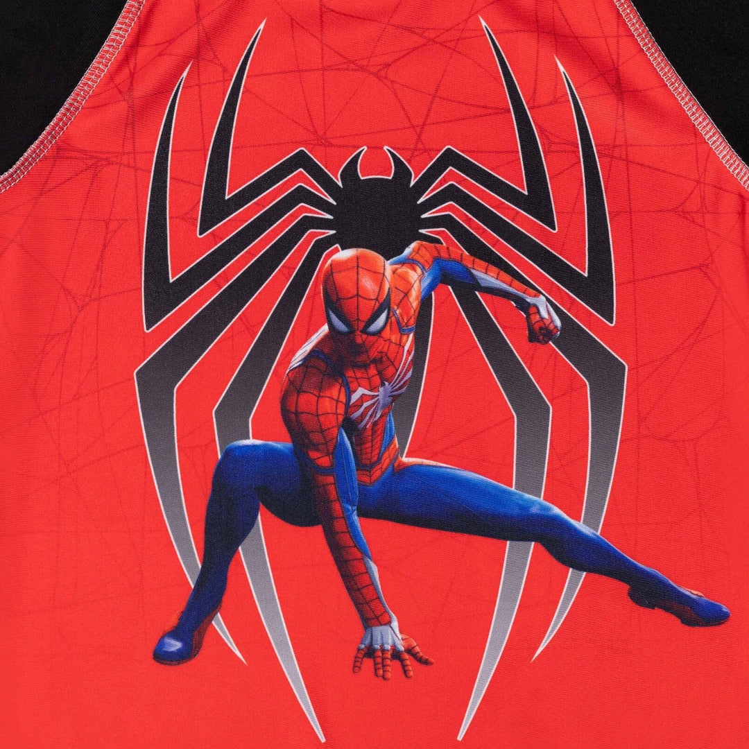 Marvel Spider - Man UPF 50+ Rash Guard Swim Trunks Outfit Set - imagikids