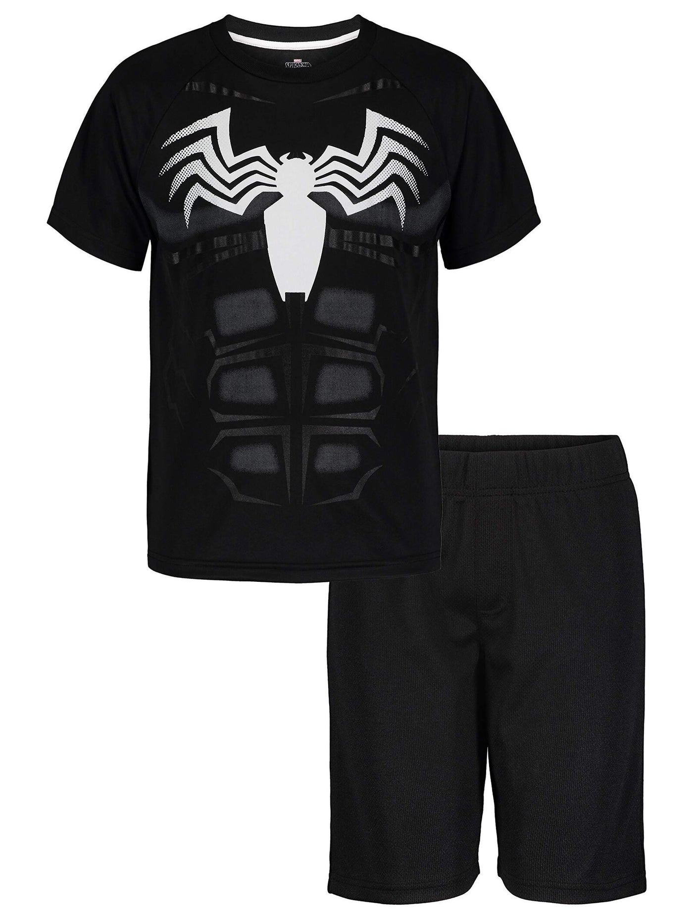 Marvel Spider-Man Venom T-Shirt and Bike Shorts Mesh Outfit Set