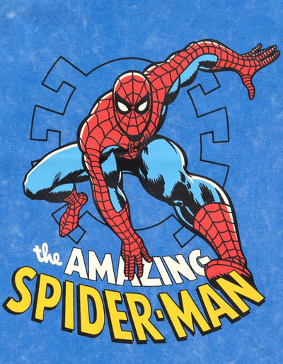 Marvel Spider - Man Vintage Wash Drop Shoulder T - Shirt and Shorts Outfit Set - imagikids