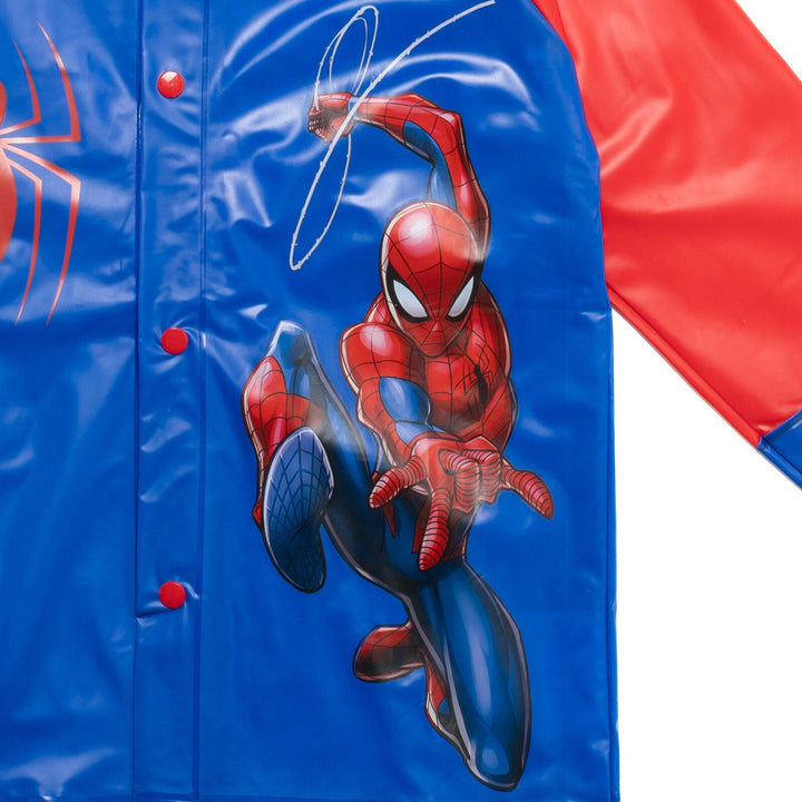 Marvel Spider - Man Waterproof Hooded Rain Jacket Coat - imagikids