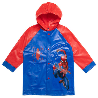 Marvel Spider - Man Waterproof Hooded Rain Jacket Coat - imagikids