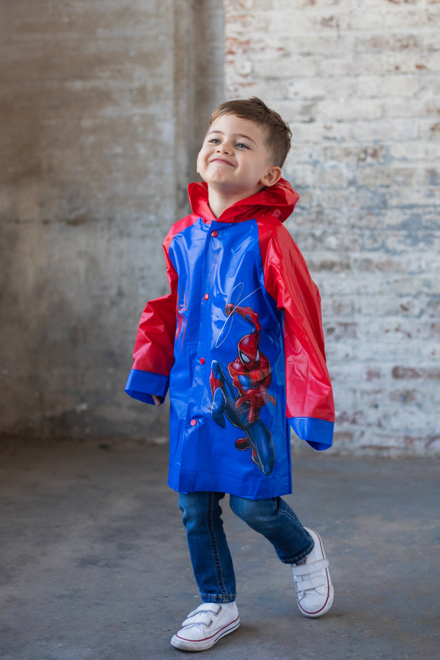 Marvel Spider-Man Waterproof Hooded Rain Jacket Coat