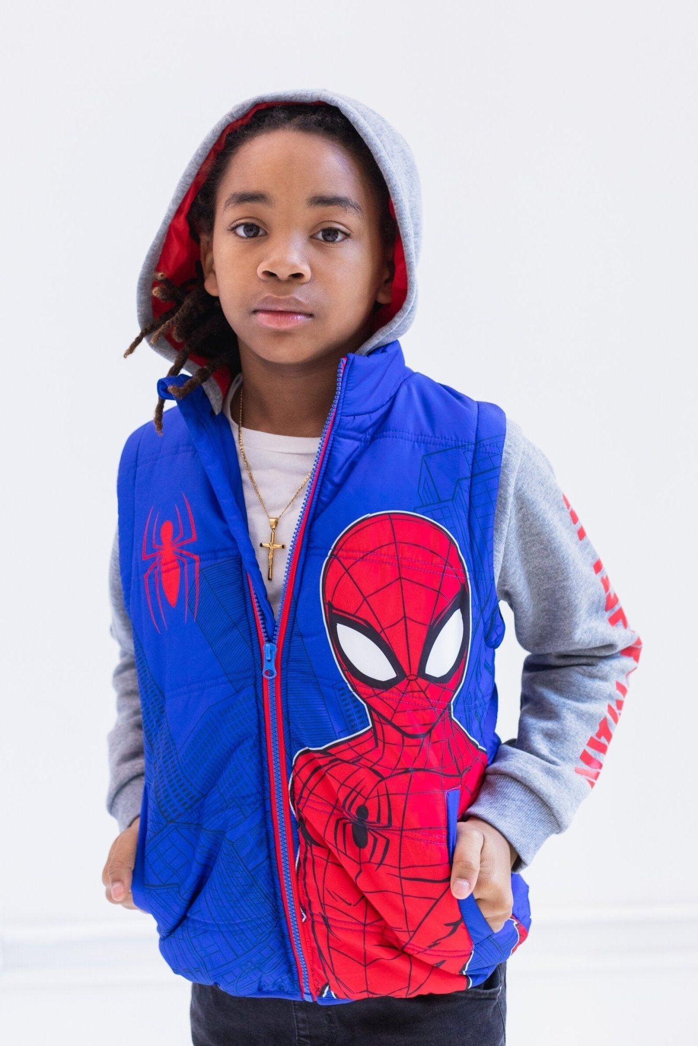 Marvel Spider - Man Zip Up Vest 2fer Jacket - imagikids