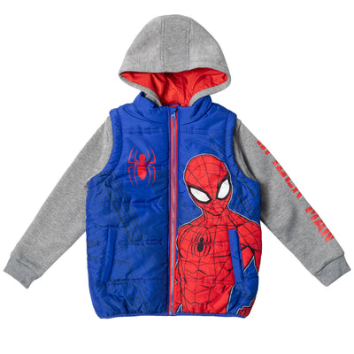 Marvel Spider-Man Zip Up Vest 2fer Jacket