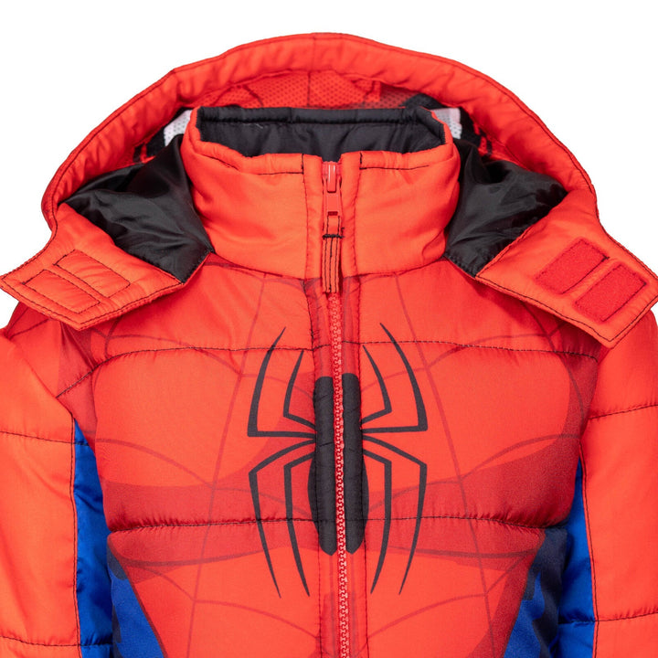 Marvel Spider - Man Zip Up Winter Coat Puffer Jacket - imagikids