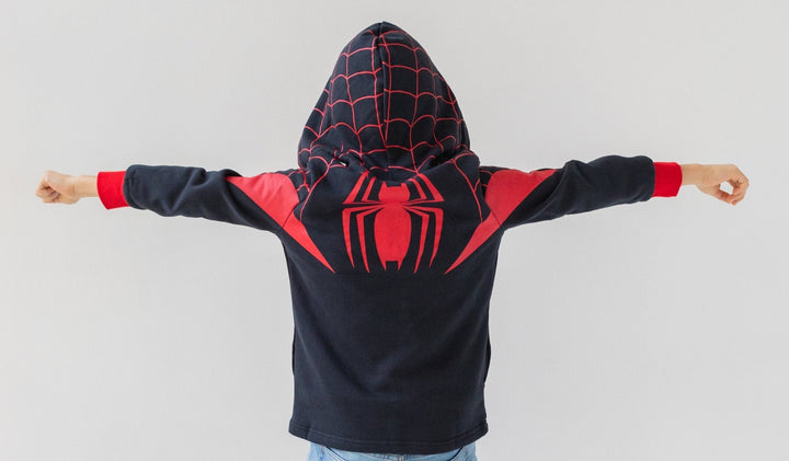 Marvel Spider - Verse Spider - Man Miles Morales Fleece Zip Up Hoodie - imagikids