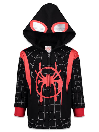 Marvel Spider - Verse Spider - Man Miles Morales Fleece Zip Up Hoodie - imagikids