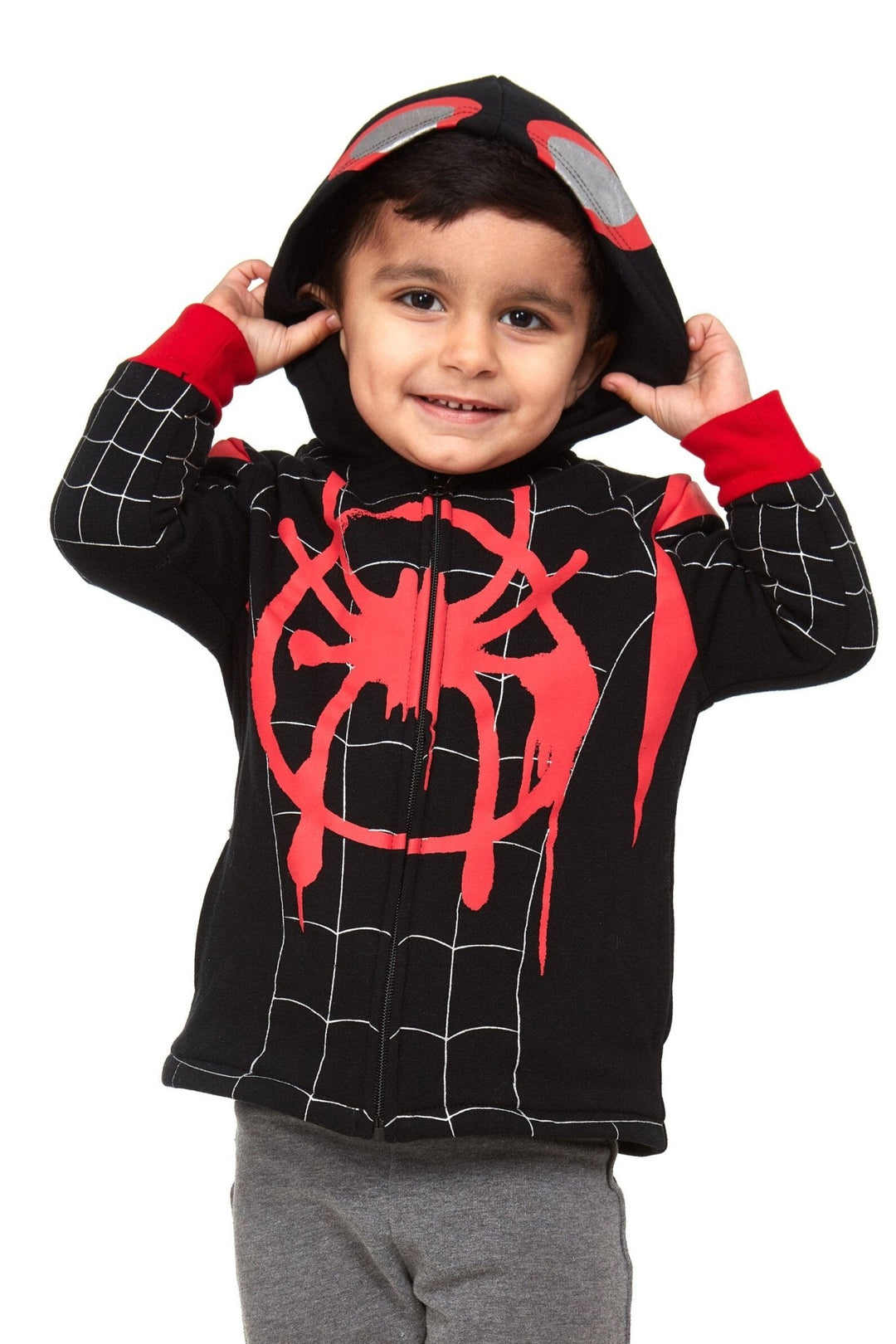 Marvel Spider - Verse Spider - Man Miles Morales Fleece Zip Up Hoodie - imagikids