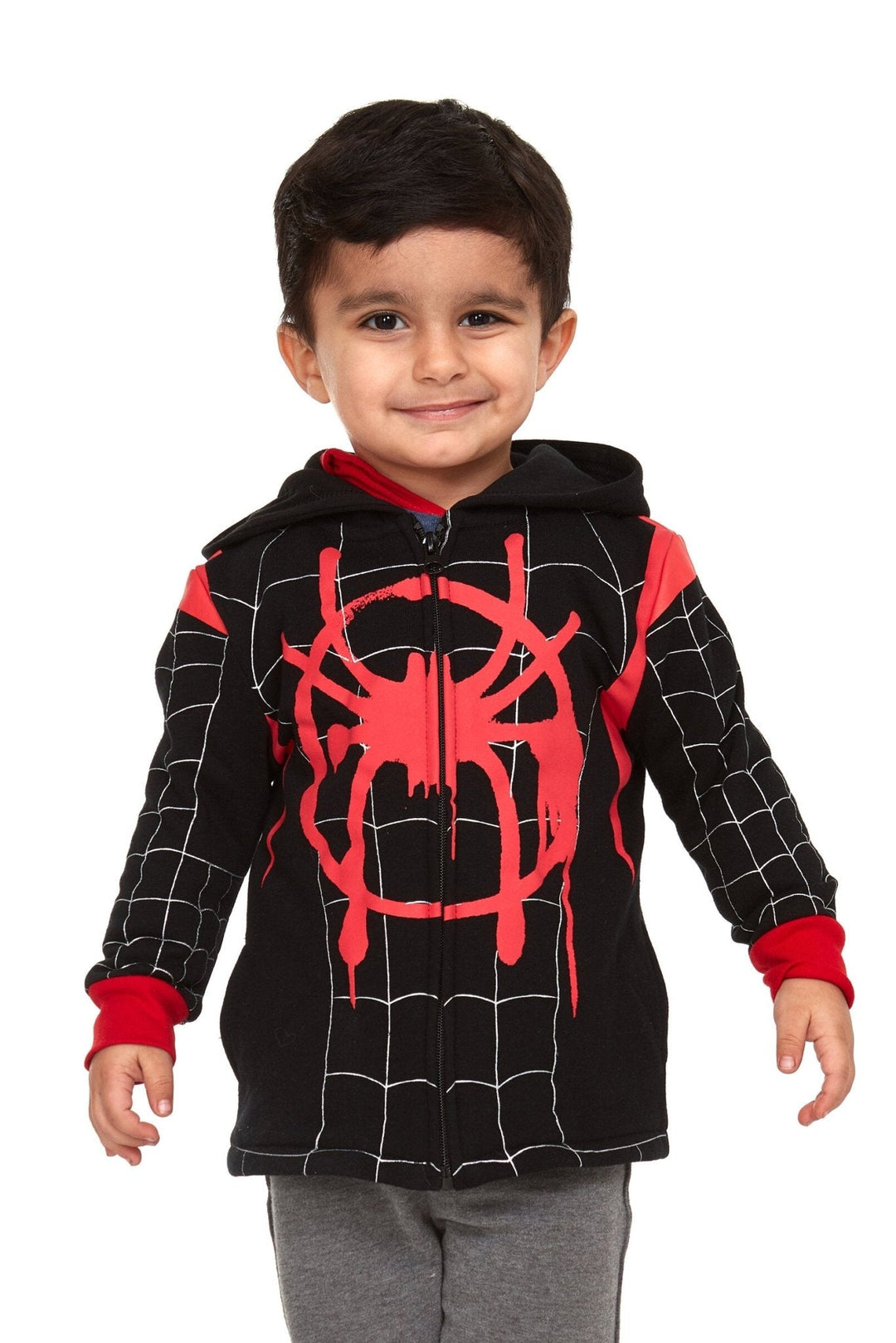 Marvel Spider - Verse Spider - Man Miles Morales Fleece Zip Up Hoodie - imagikids