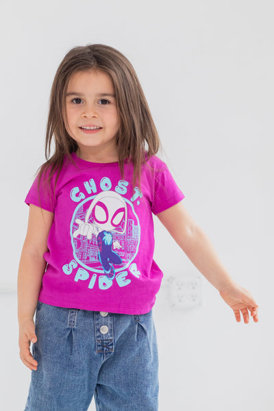 Marvel Spidey and His Amazing Friends Girls Pack de 2 camisetas para niños pequeños a niños pequeños