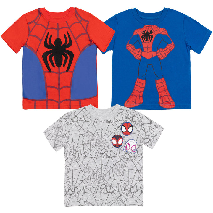 Camiseta gráfica Marvel Spidey y sus increíbles amigos, paquete de 3