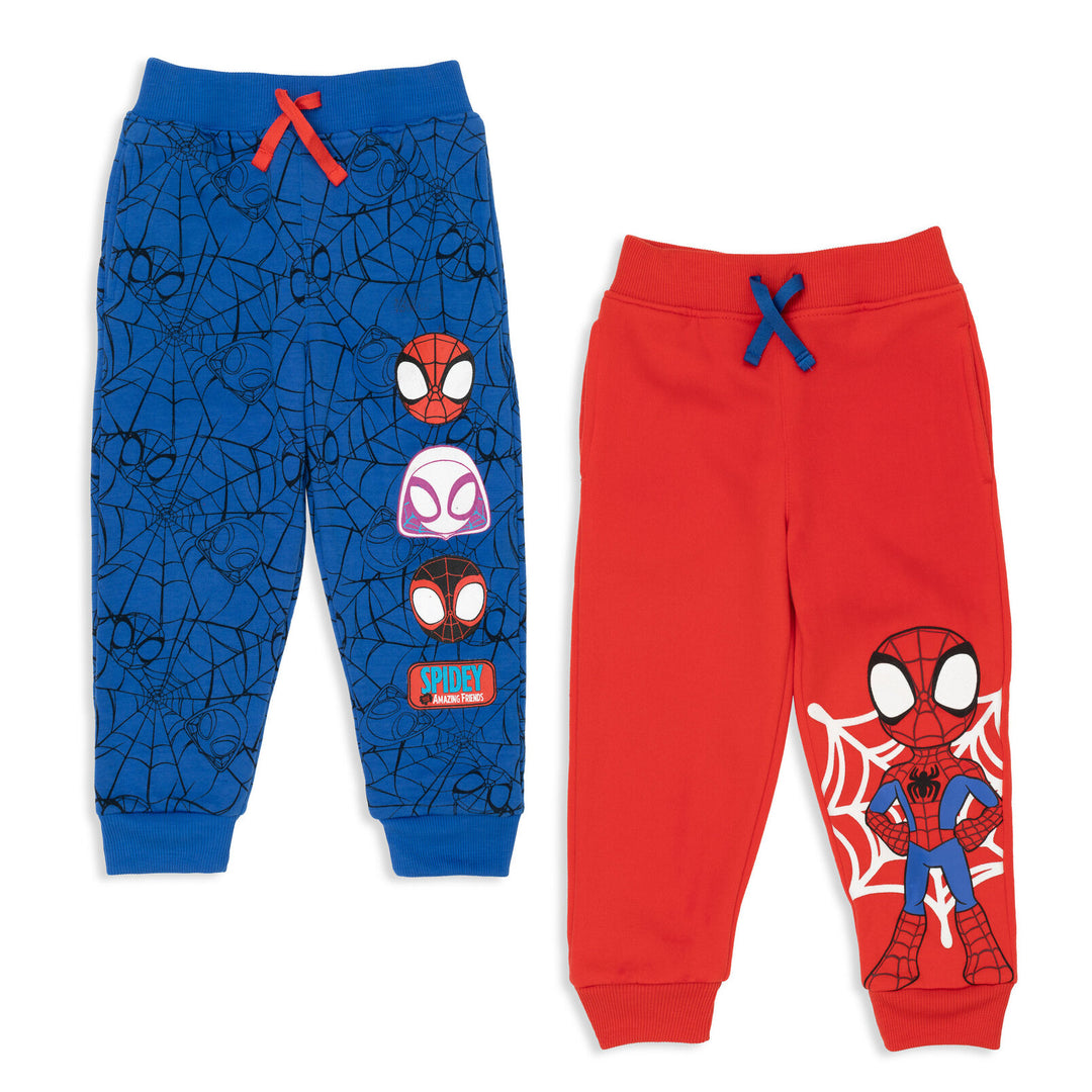 Marvel Spidey and His Amazing Friends - Pack de 2 pantalones jogger de forro polar