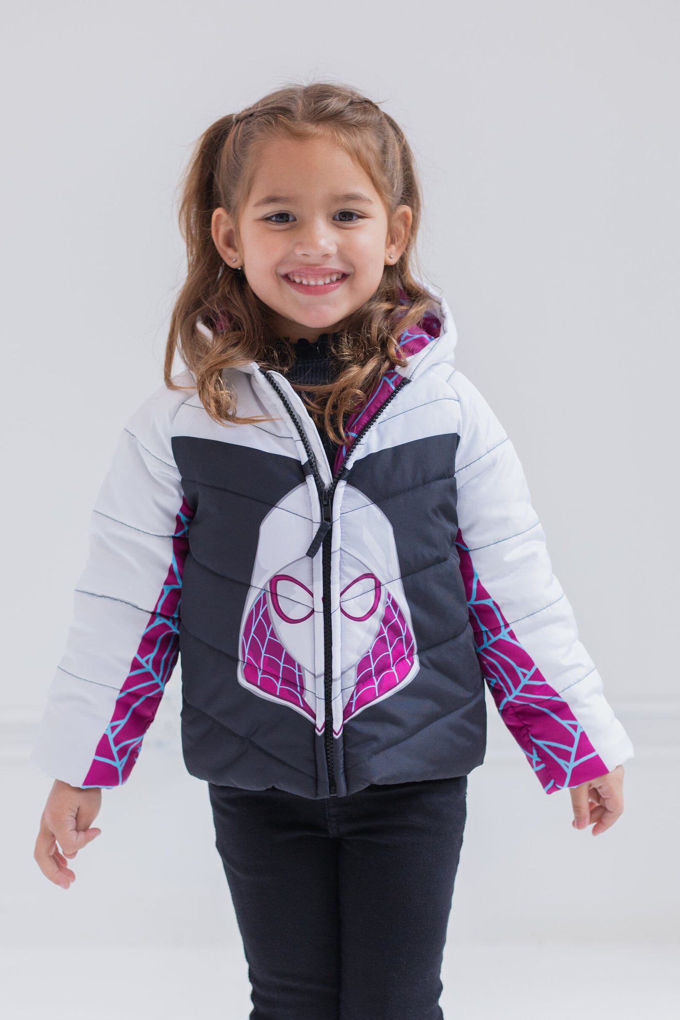 Marvel Spidey and His Amazing Friends Ghost-Spider Zip Up Puffer Jacket