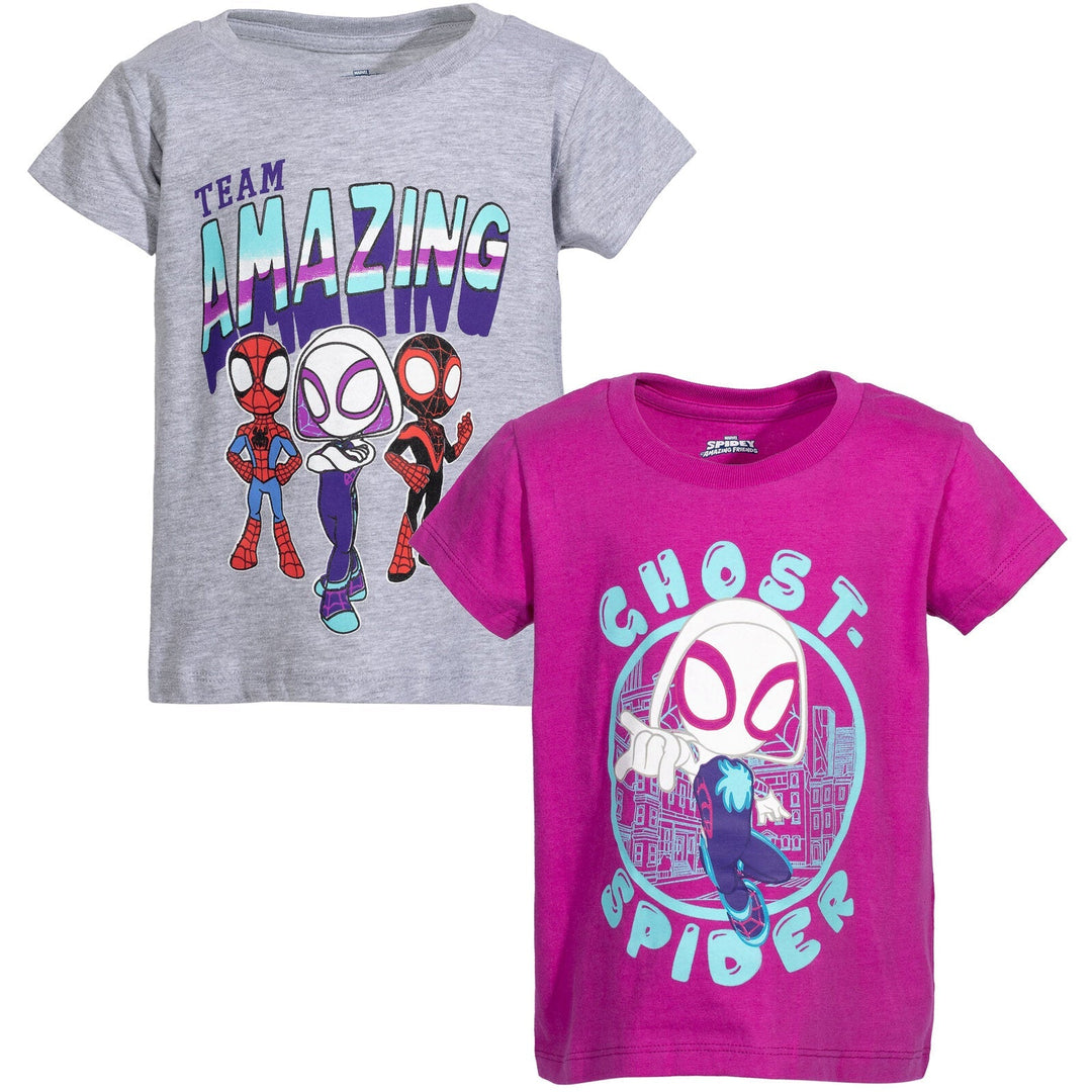 Marvel Spidey and His Amazing Friends Girls 2 Pack T - Shirts Toddler to Little Kid - imagikids