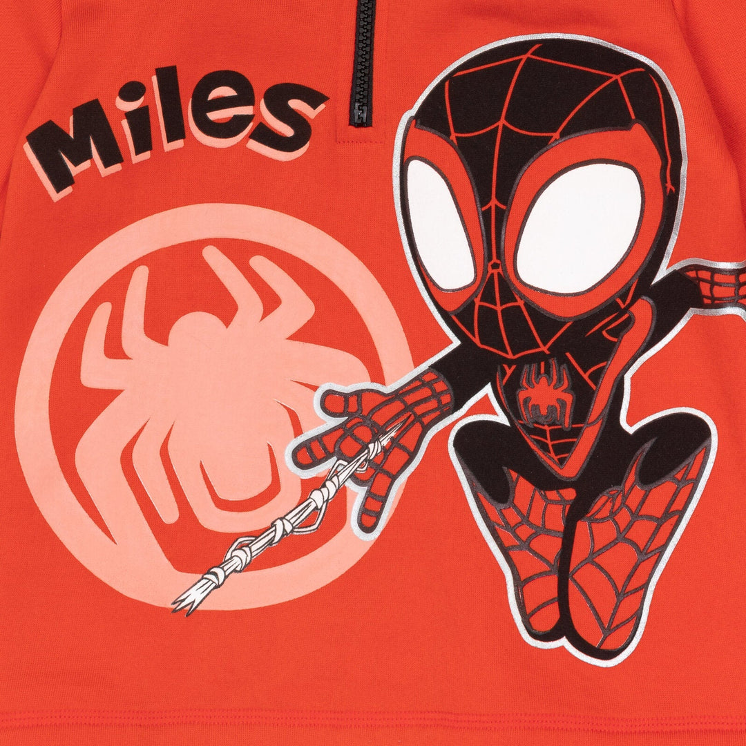 Marvel Spidey and His Amazing Friends Miles Morales Fleece Half Zip Hoodie - imagikids