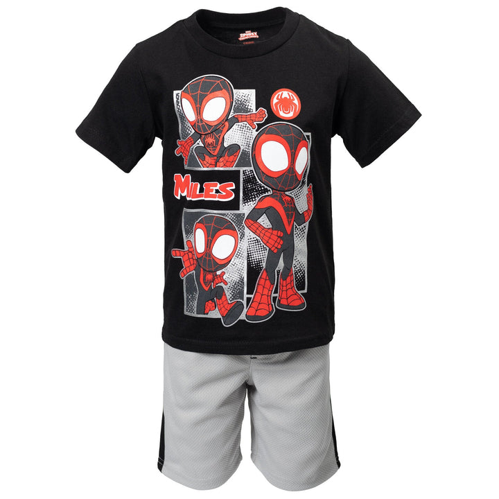 Marvel Spidey and His Amazing Friends Miles Morales T - Shirt and Mesh Shorts Outfit Set - imagikids