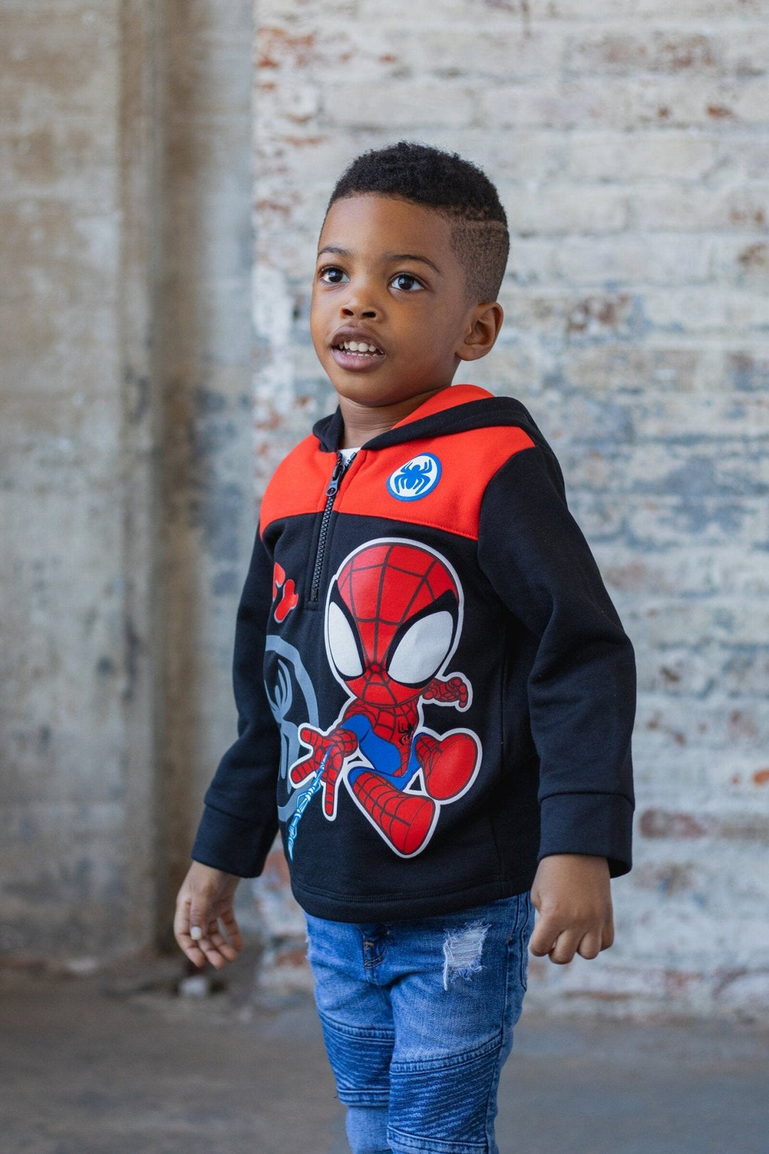 Marvel Spidey and His Amazing Friends Spider - Man Fleece Half Zip Hoodie - imagikids