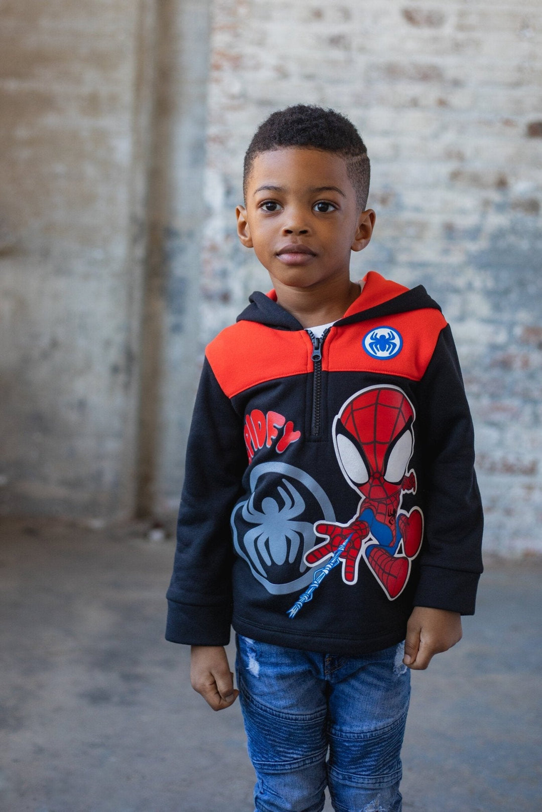 Marvel Spidey and His Amazing Friends Spider - Man Fleece Half Zip Hoodie - imagikids