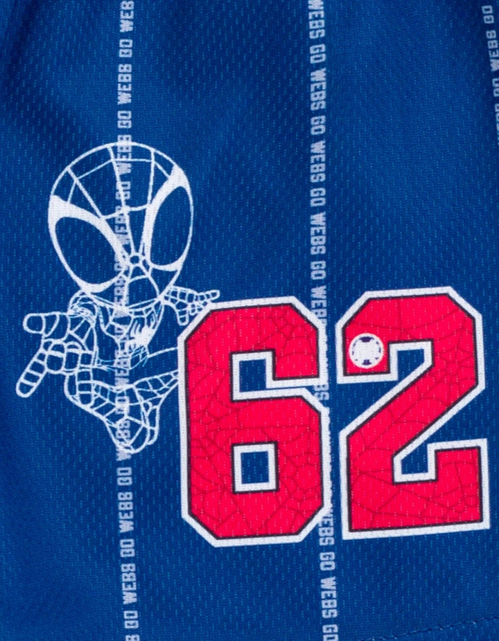 Marvel Spidey and His Amazing Friends Spider - Man Mesh Jersey Athletic Tank Top Basketball Shorts Outfit Set - imagikids