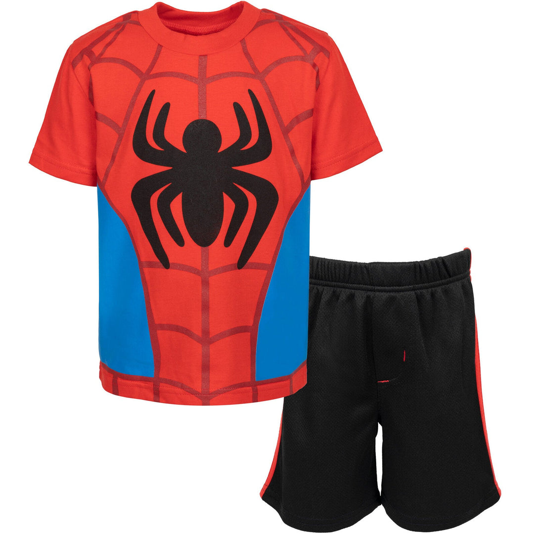 Marvel Spidey and His Amazing Friends Spider - Man T - Shirt and Mesh Shorts Outfit Set - imagikids