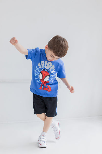 Marvel Spidey and His Amazing Friends Spider-Man T-Shirt and Mesh Shorts Outfit Set