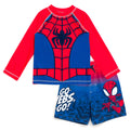 Marvel Spidey and His Amazing Friends Spider-Man UPF 50+ Cosplay Rash Guard and Swim Trunks Outfit Set