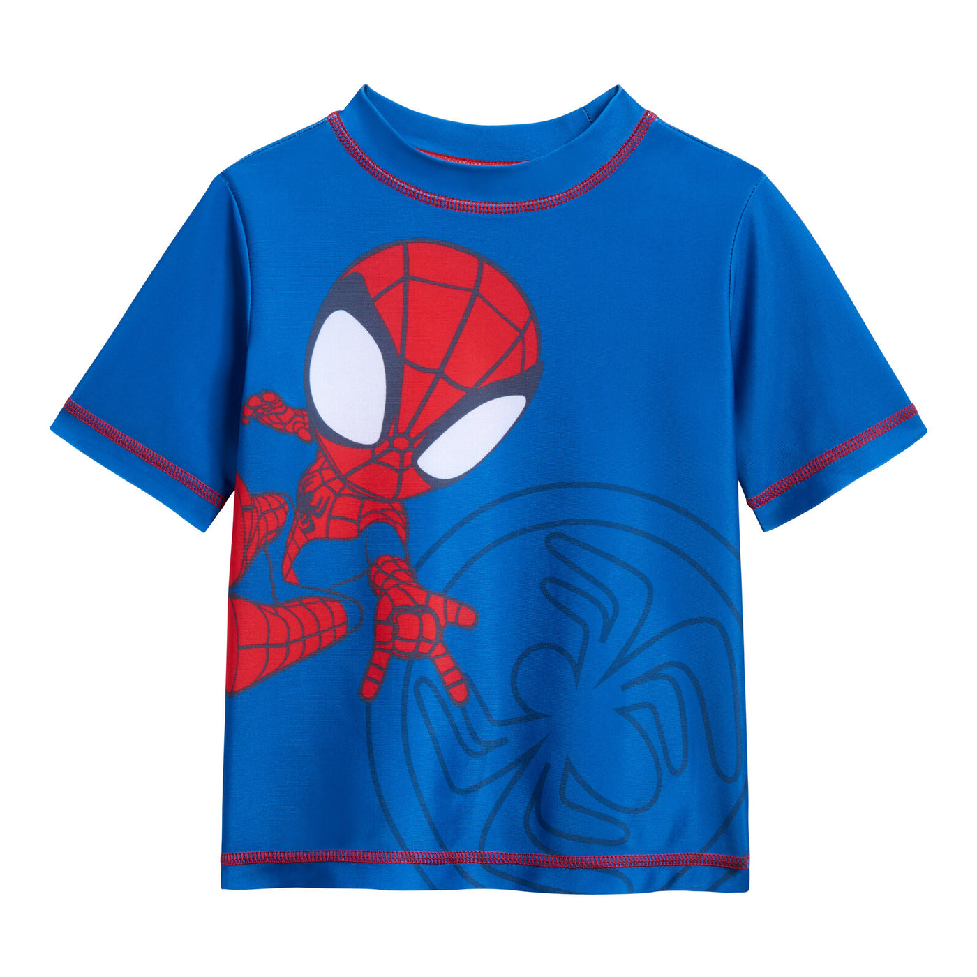 Marvel Spidey and His Amazing Friends Spider-Man UPF 50+ Rash Guard Swim Trunks Outfit Set