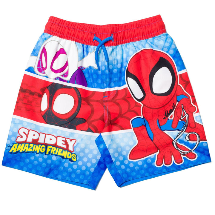 Marvel Spidey and His Amazing Friends UPF 50+ Rash Guard Swim Trunks Outfit Set - imagikids