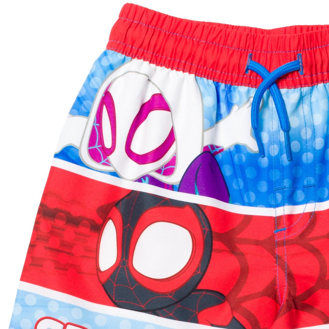 Marvel Spidey and His Amazing Friends UPF 50+ Rash Guard Swim Trunks Outfit Set - imagikids