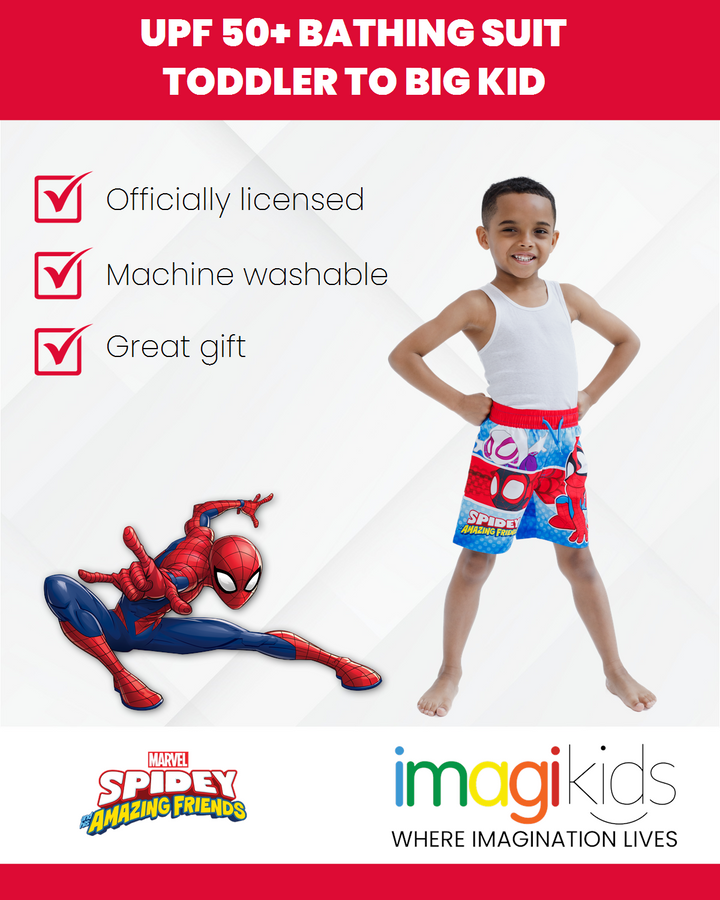 Marvel Spidey and His Amazing Friends UPF 50+ Swim Trunks Bathing Suit