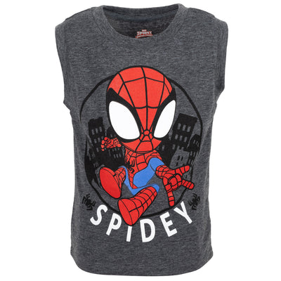 Marvel T-Shirt Tank Top and French Terry Shorts 3 Piece Outfit Set
