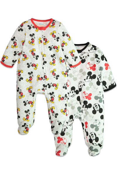 Mickey Mouse 2 Pack Zip - Up Long Sleeve Sleep N' Play Coverall - imagikids